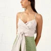 LAST ONE | Penny Sage - Dalton Wrap Top - Sand Stripes