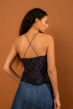 LAST ONE | Penny Sage - Roberta Singlet - Midnight Forest Tartan
