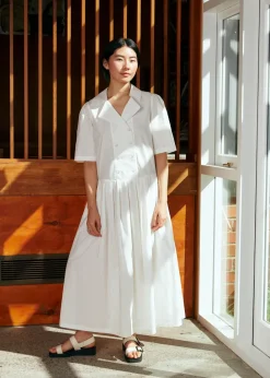 LAST ONE | Penny Sage - Summer Iris Dress - Ivory Poplin
