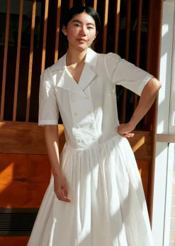 LAST ONE | Penny Sage - Summer Iris Dress - Ivory Poplin