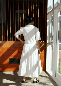 LAST ONE | Penny Sage - Summer Iris Dress - Ivory Poplin