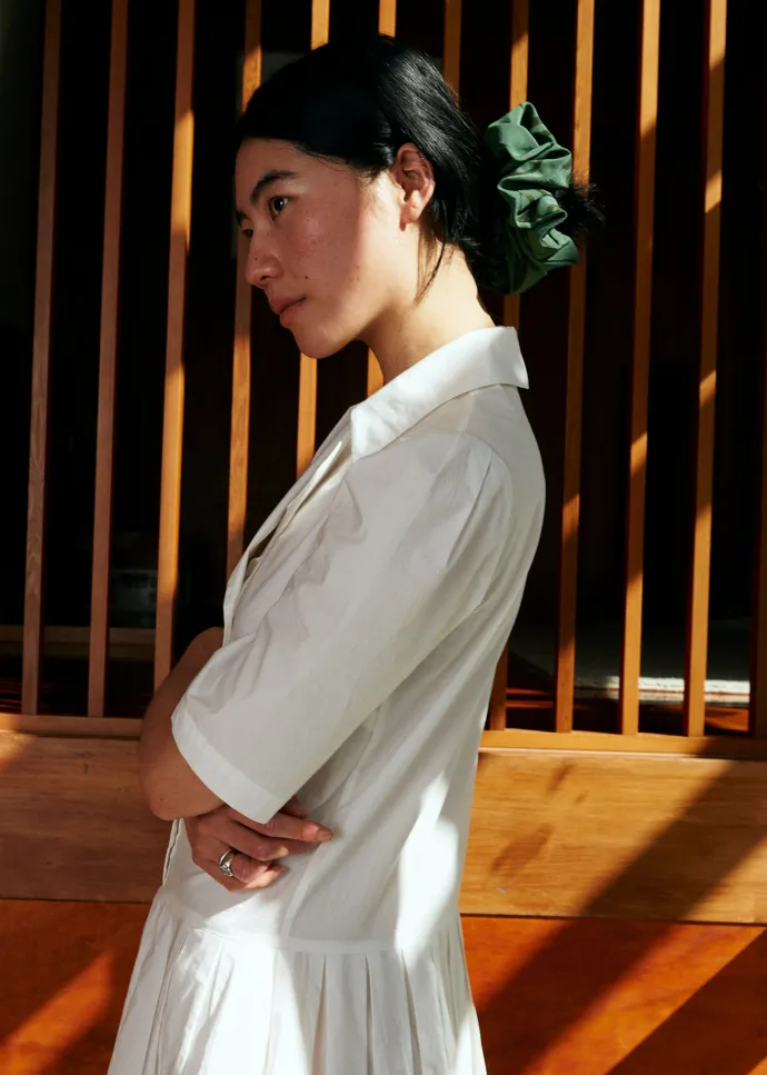 LAST ONE | Penny Sage - Summer Iris Dress - Ivory Poplin