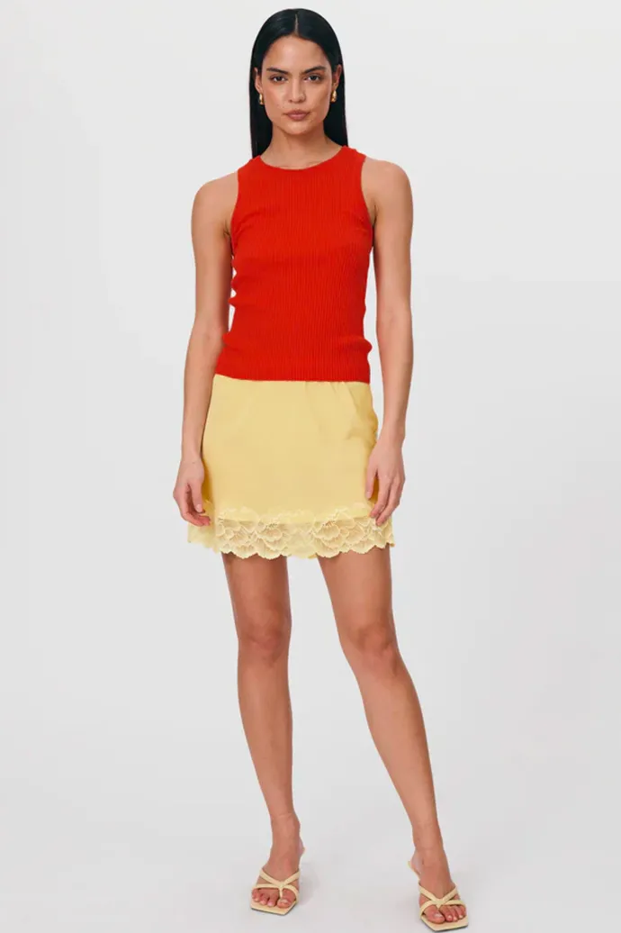 LAST ONE | ROWIE - Avery Knit Tank - Aperol Red