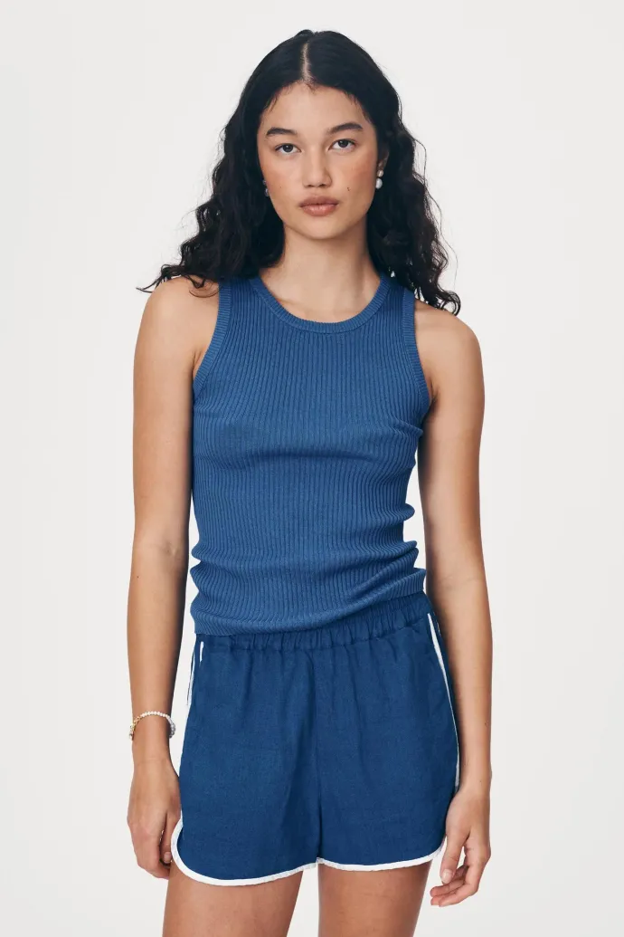 LAST ONE | ROWIE - Avery Knit Tank - Cobalt Blue