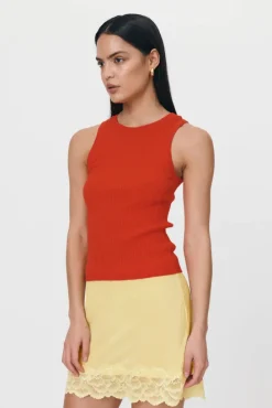 LAST ONE | ROWIE - Avery Knit Tank - Aperol Red