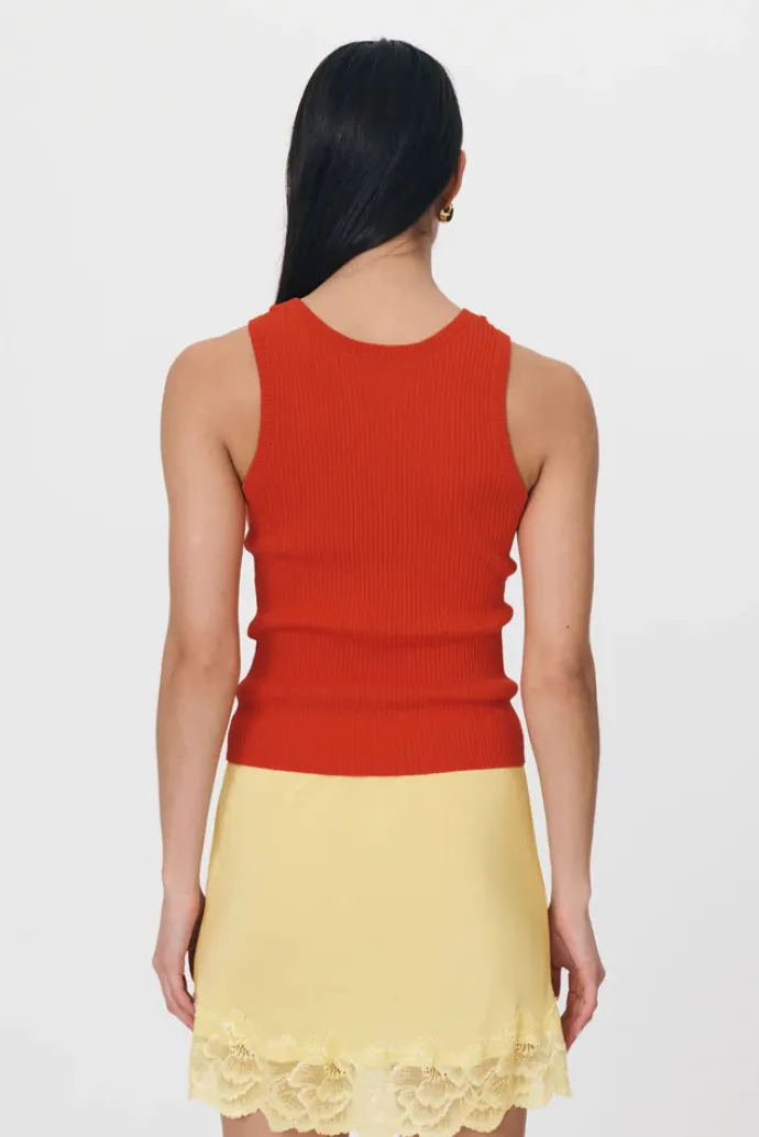 LAST ONE | ROWIE - Avery Knit Tank - Aperol Red