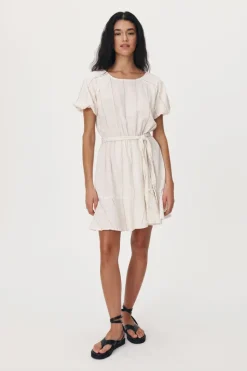 LAST ONE | ROWIE - Dara Stripe Minidress - Natural