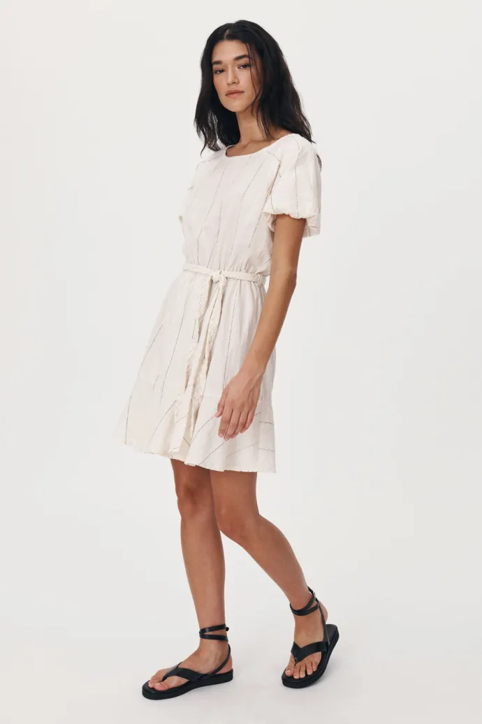 LAST ONE | ROWIE - Dara Stripe Minidress - Natural
