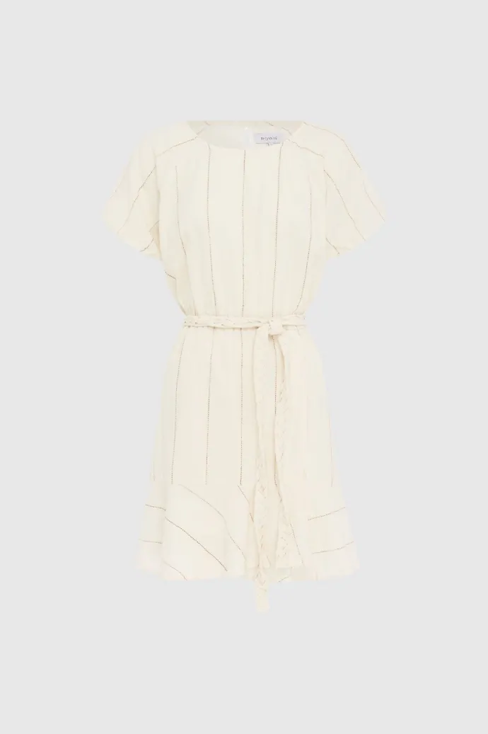 LAST ONE | ROWIE - Dara Stripe Minidress - Natural