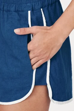 LAST ONE | ROWIE - Vera Linen Shorts - Cobalt Blue