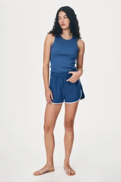 LAST ONE | ROWIE - Vera Linen Shorts - Cobalt Blue