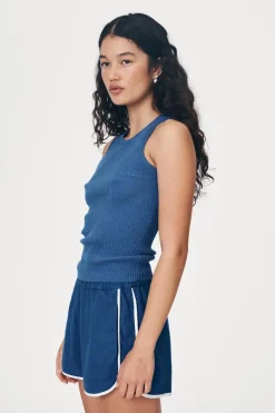 LAST ONE | ROWIE - Vera Linen Shorts - Cobalt Blue