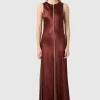 LAST ONE | Third Form - Crush Contrast Bind Maxi Tank Dress - Shiraz/Apple