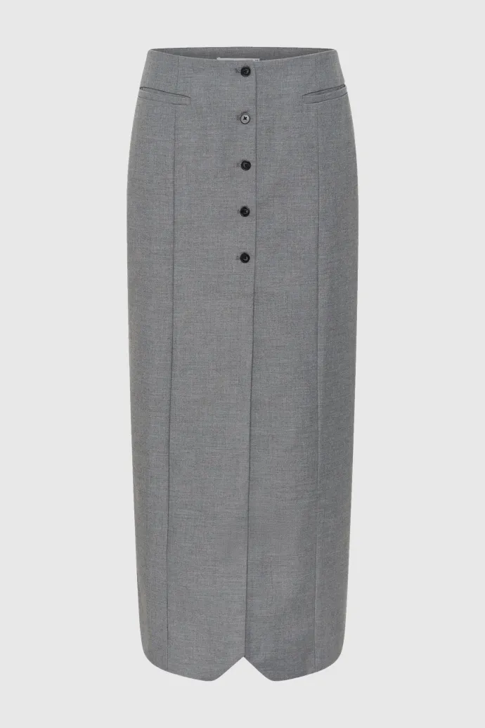 LAST ONE | Third Form - Metropolis Tailored Maxi Skirt - Smoke