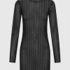 LAST ONE | Third Form - Peer Through Knit Mini Dress - Black