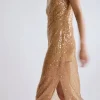 LAST ONE | Third Form - Reflection Sequin Maxi Dress - Honey