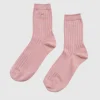 Le Bon Shoppe - Embroidered Her Socks - Pink Soda + Silver Seashell