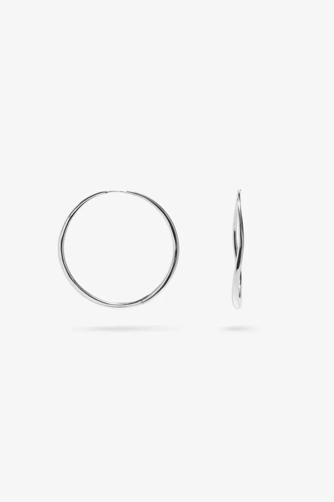 Nina Gordon - Momento Large Hoops - Silver
