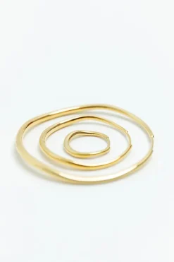 Nina Gordon - Momento Large Hoops - Gold