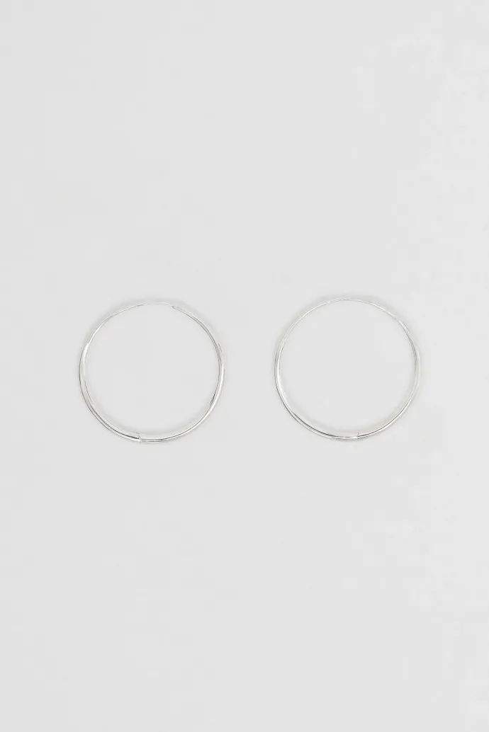 Nina Gordon - Momento Large Hoops - Silver