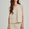 Norr - Kamin Cropped Waistcoat - Beige
