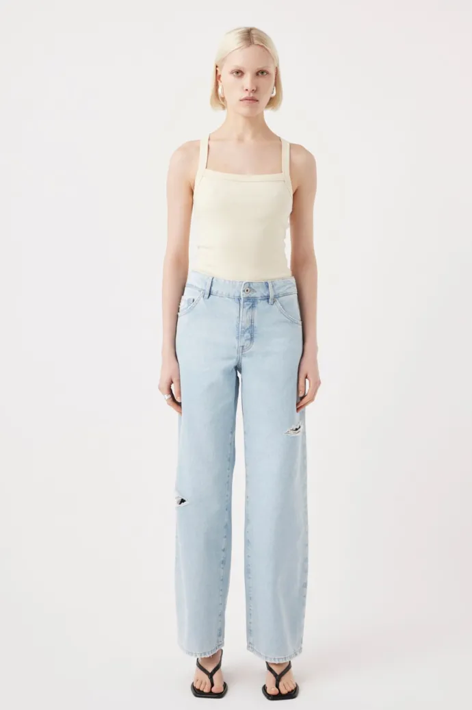 Outland Denim - Avril Low Slouchy Wide Jean - Serenity
