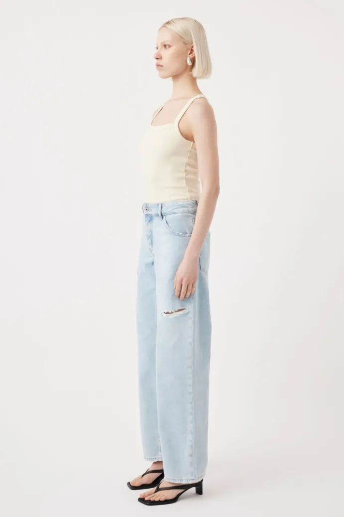 Outland Denim - Avril Low Slouchy Wide Jean - Serenity