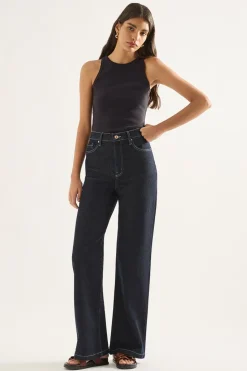 Outland Denim - Ellie High Wide Leg Jean - Rinse