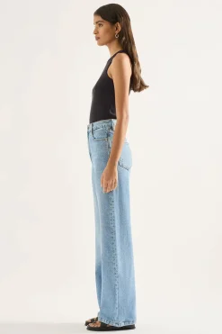 Outland Denim - Ellie High Wide Leg Jean - Ezra Blue