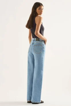 Outland Denim - Ellie High Wide Leg Jean - Ezra Blue