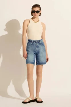 Outland Denim - Harry High Relaxed Short - Aged Blue