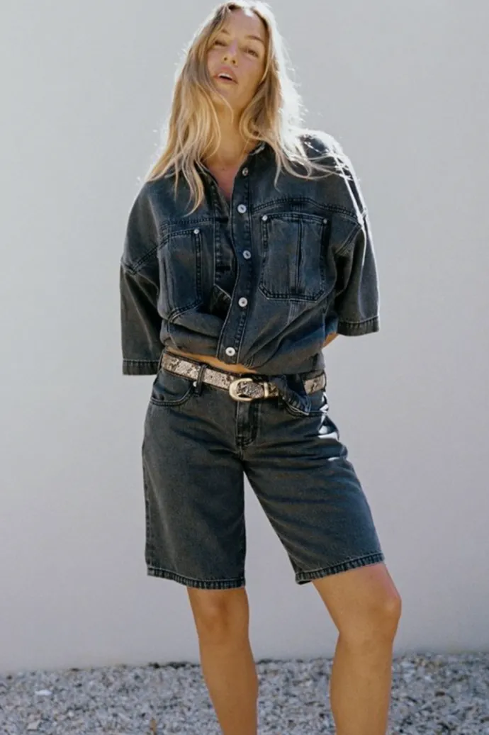 Outland Denim - Jade Low Rise Bermuda Short - Mercury