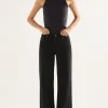 Outland Denim - Mia Mid-Rise Wide Leg Jean - Black