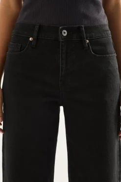 Outland Denim - Mia Mid-Rise Wide Leg Jean - Black