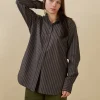 Penny Sage - Mason Shirt - Charcoal Stripe