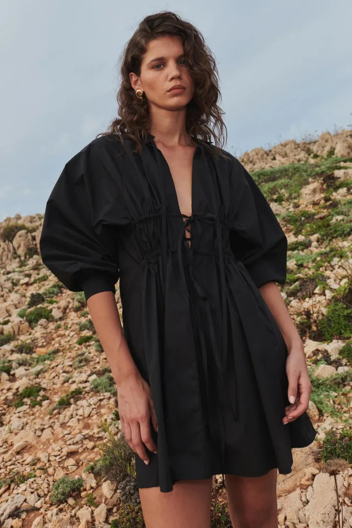 ROWIE - Eden Organic Mini Dress - Noir