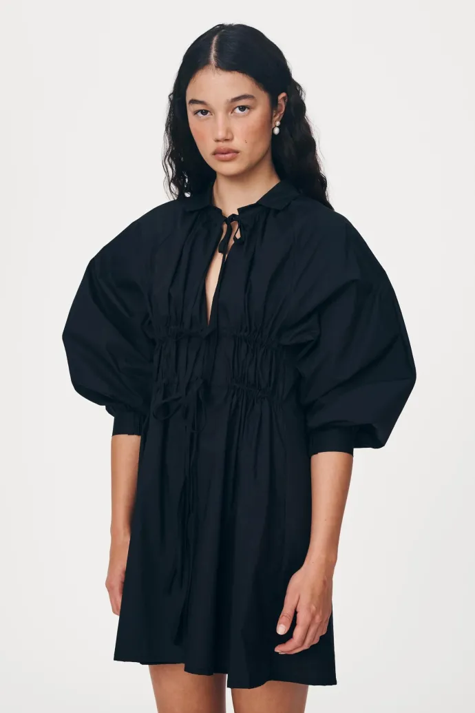ROWIE - Eden Organic Mini Dress - Noir