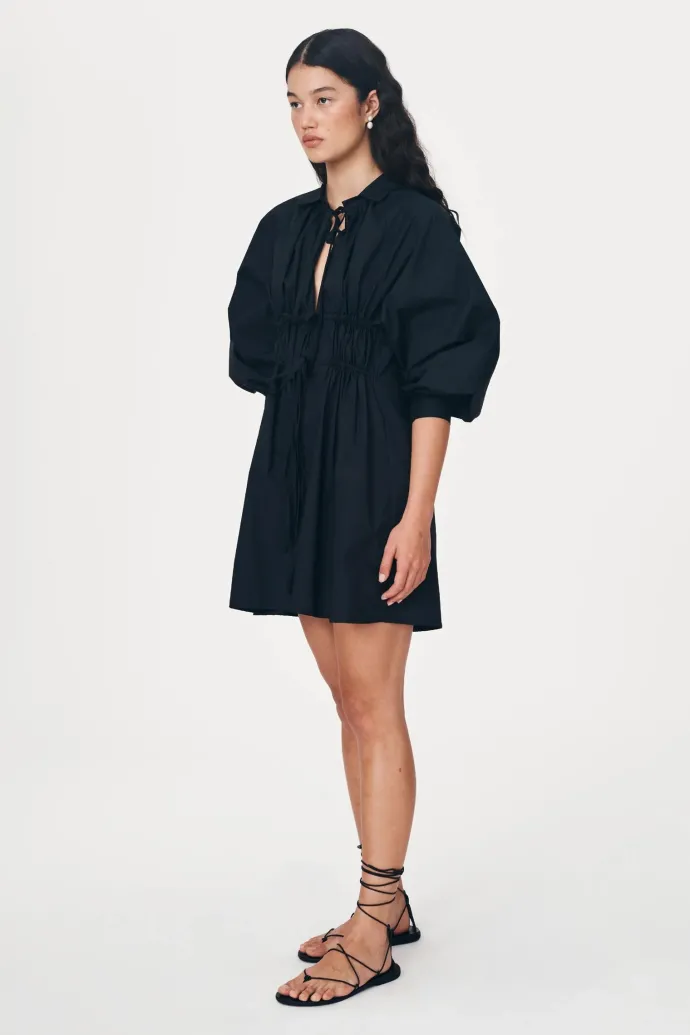 ROWIE - Eden Organic Mini Dress - Noir