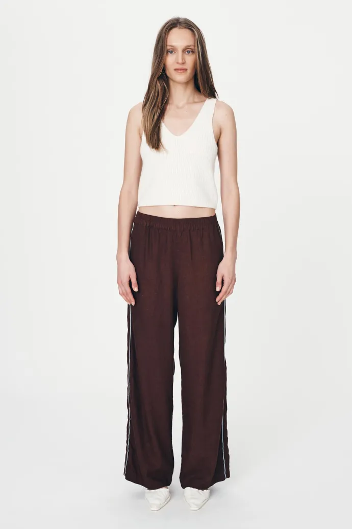 ROWIE - Kaia Linen Straight Pants - Andorra