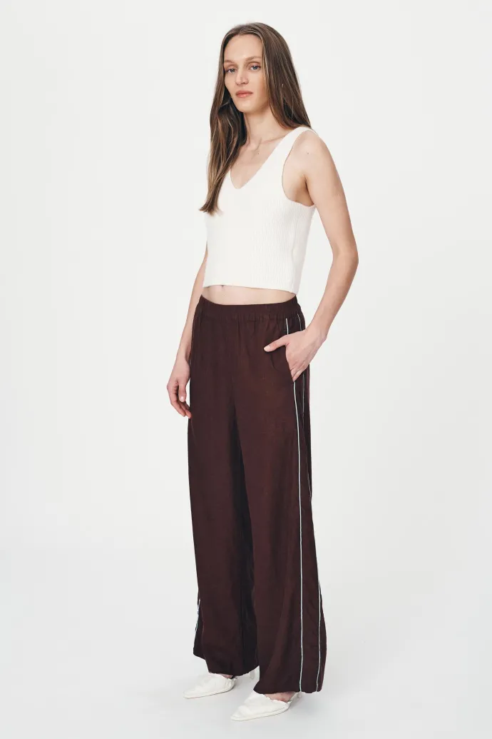ROWIE - Kaia Linen Straight Pants - Andorra