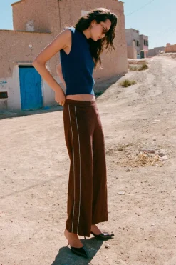 ROWIE - Kaia Linen Straight Pants - Andorra