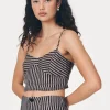 ROWIE - Loam Bustier Crop - Brown Stripe