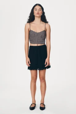 ROWIE - Loam Bustier Crop - Brown Stripe