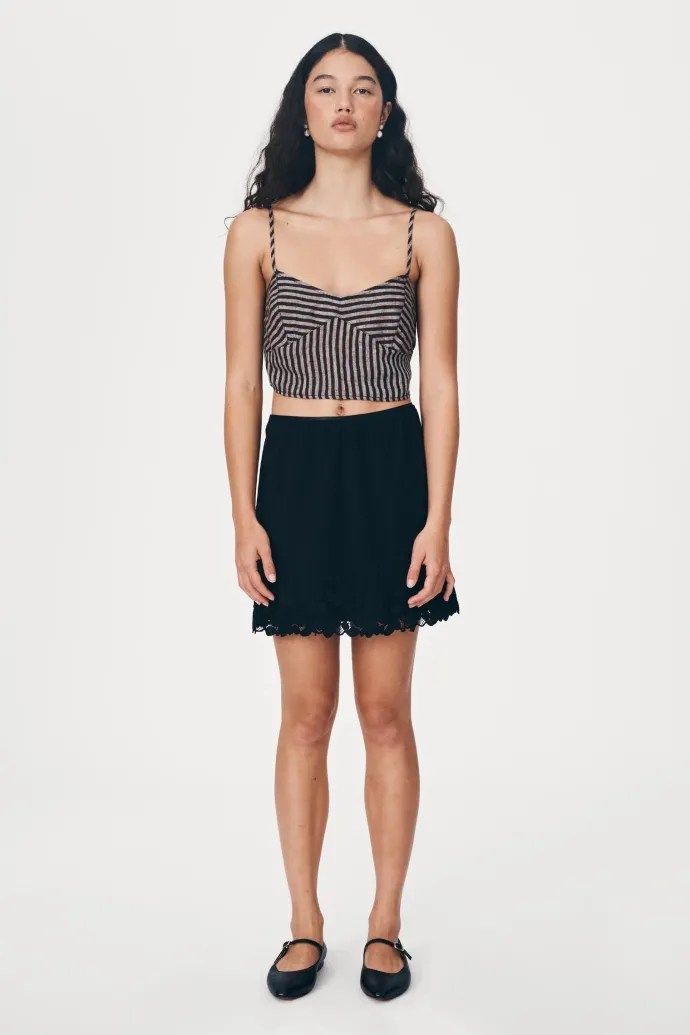 ROWIE - Loam Bustier Crop - Brown Stripe