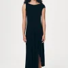 ROWIE - Lorna Drape Midi Dress - Noir