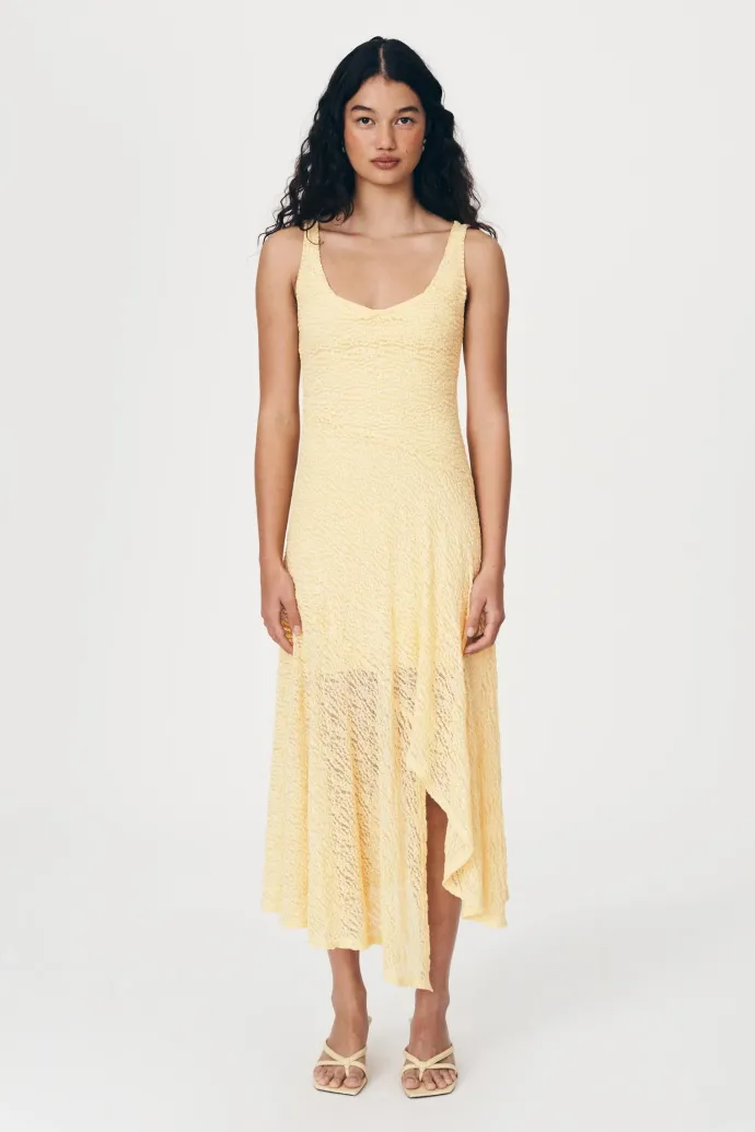 ROWIE - Lorna Lace Midi Dress - Lemon