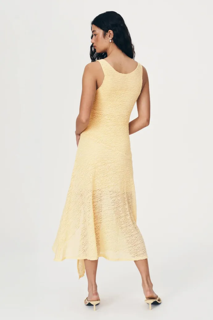 ROWIE - Lorna Lace Midi Dress - Lemon