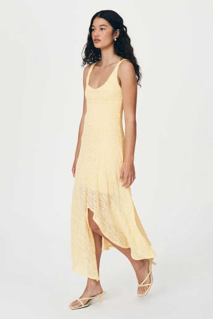 ROWIE - Lorna Lace Midi Dress - Lemon