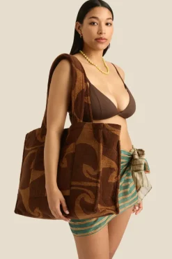 Soleil Soleil - Towelling Beach Bag - Umber