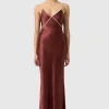 Third Form - Crush Contrast Bind Cami Dress - Shiraz/Apple